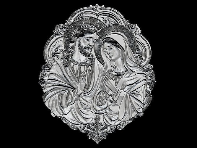 Exquisite 3D Jesus and Mary Relief Sculpture 3D print model