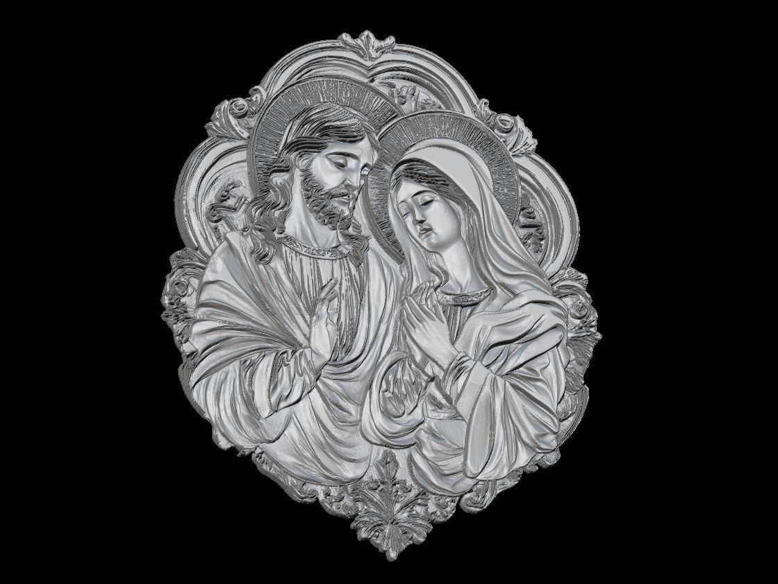 Exquisite 3D Jesus and Mary Relief Sculpture 3D print model_2