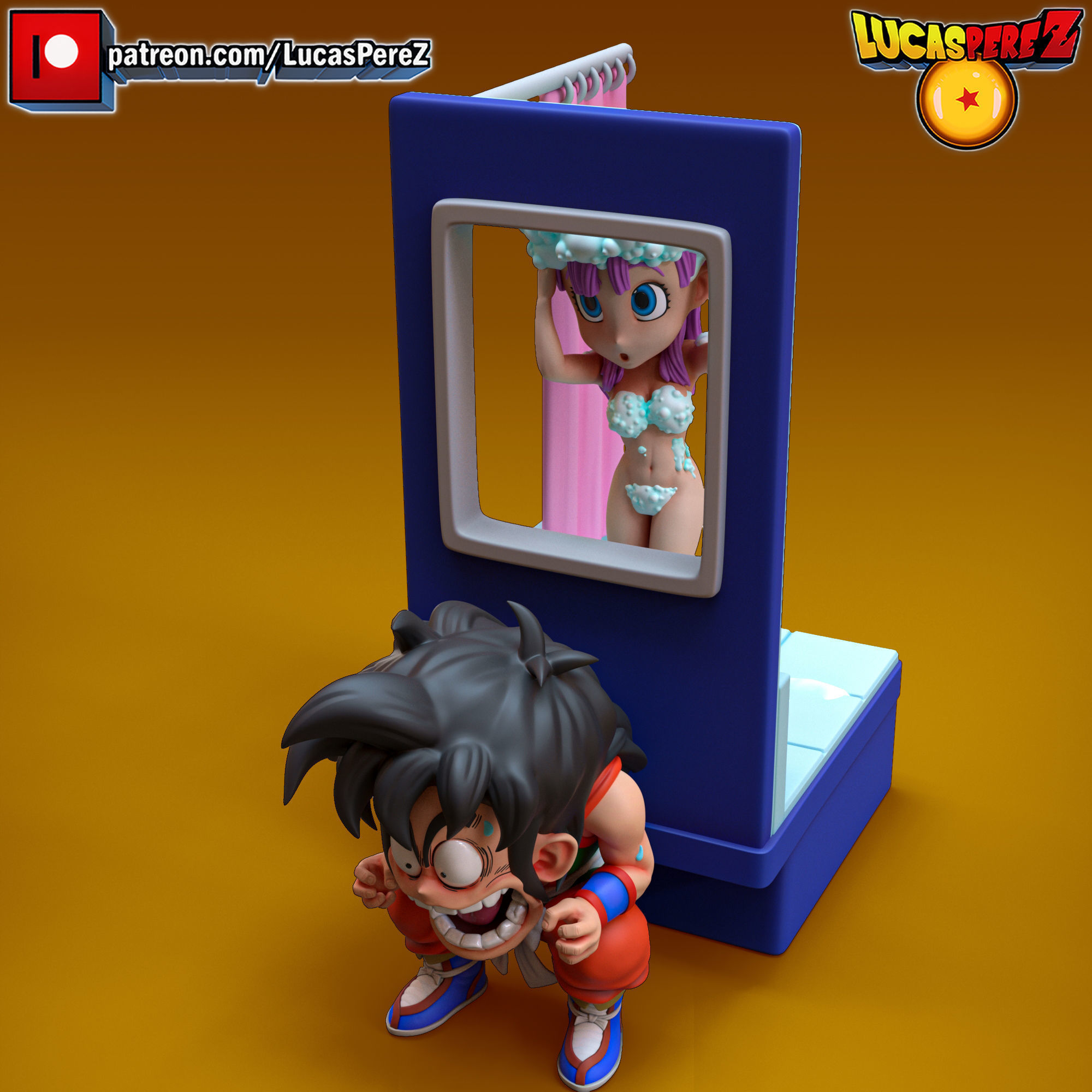 YAMCHA AND BULMA 3D print model_9