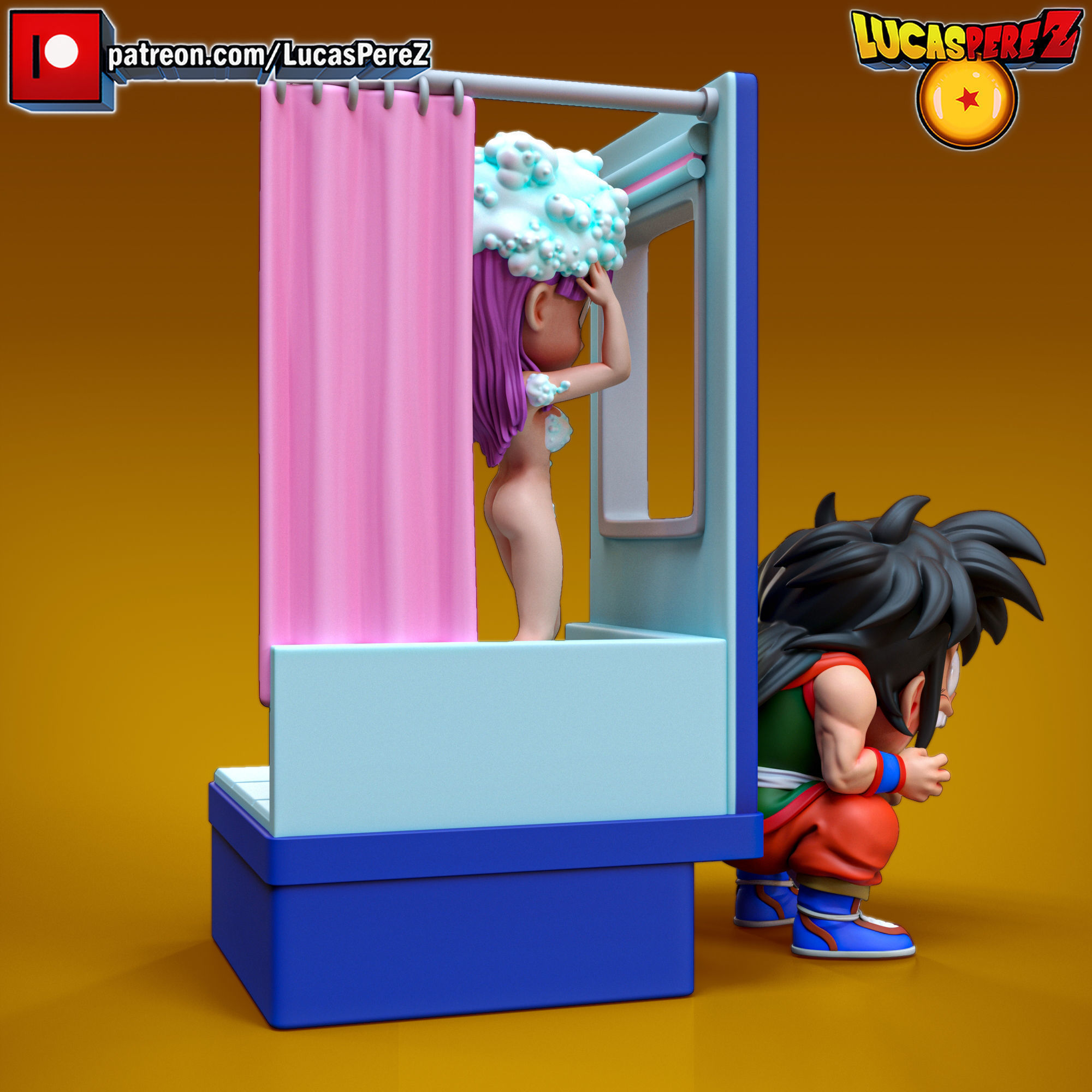 YAMCHA AND BULMA 3D print model_2