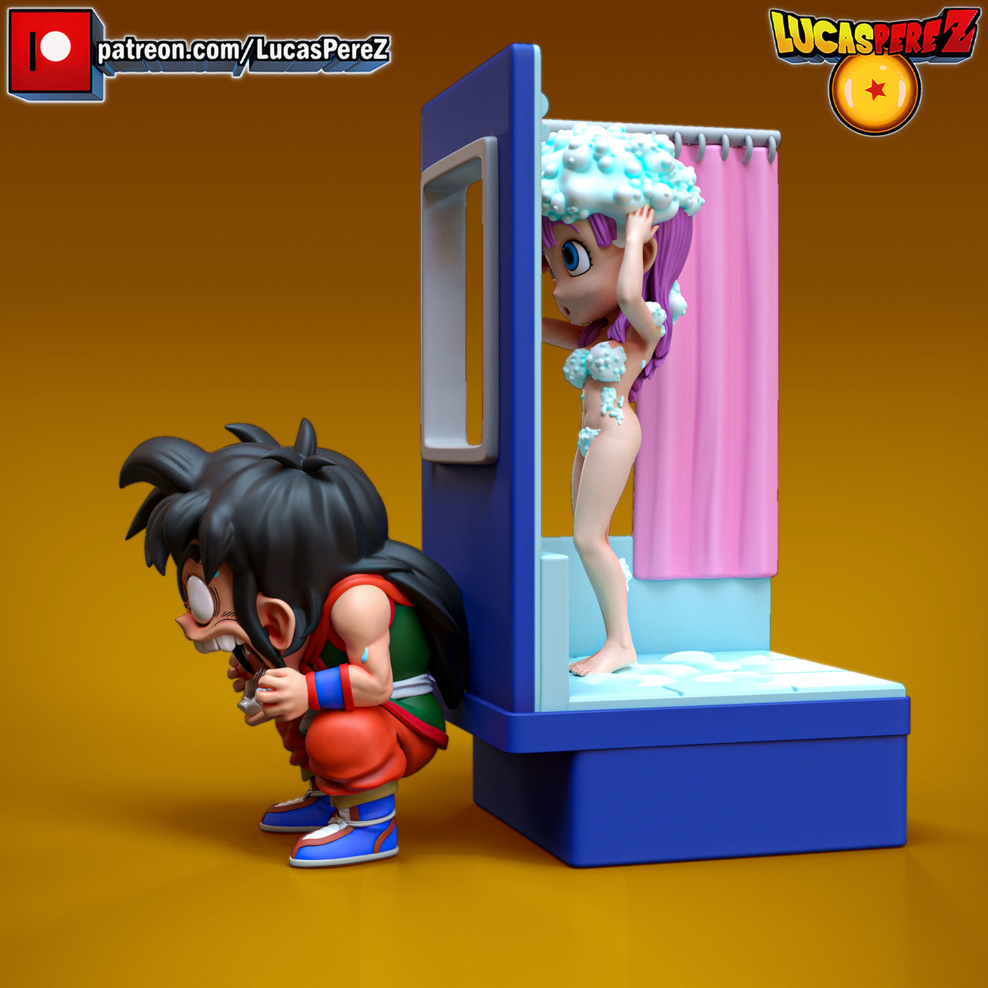YAMCHA AND BULMA 3D print model_6