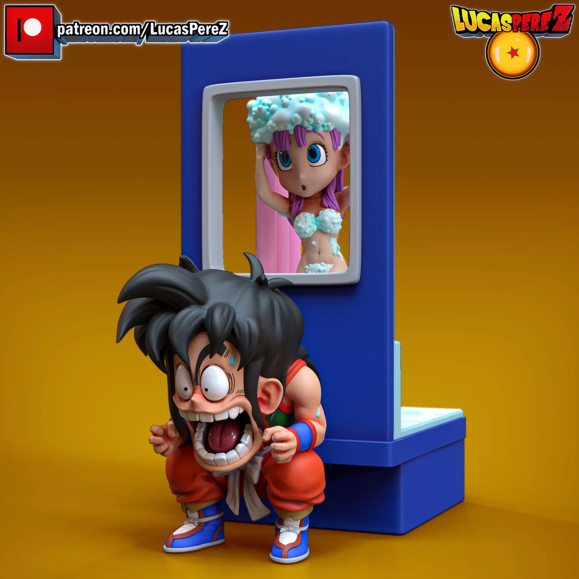 YAMCHA AND BULMA 3D print model_0
