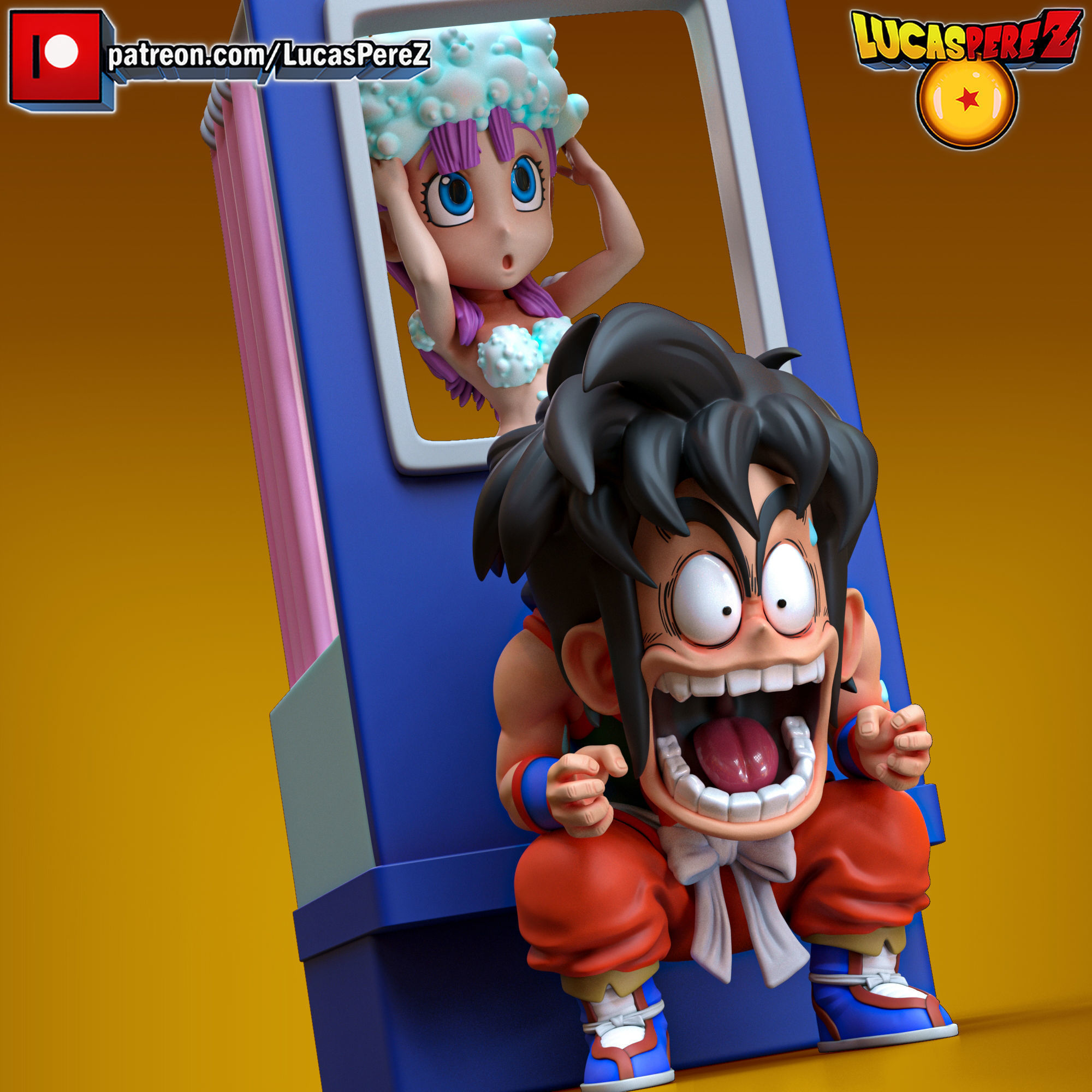 YAMCHA AND BULMA 3D print model_10
