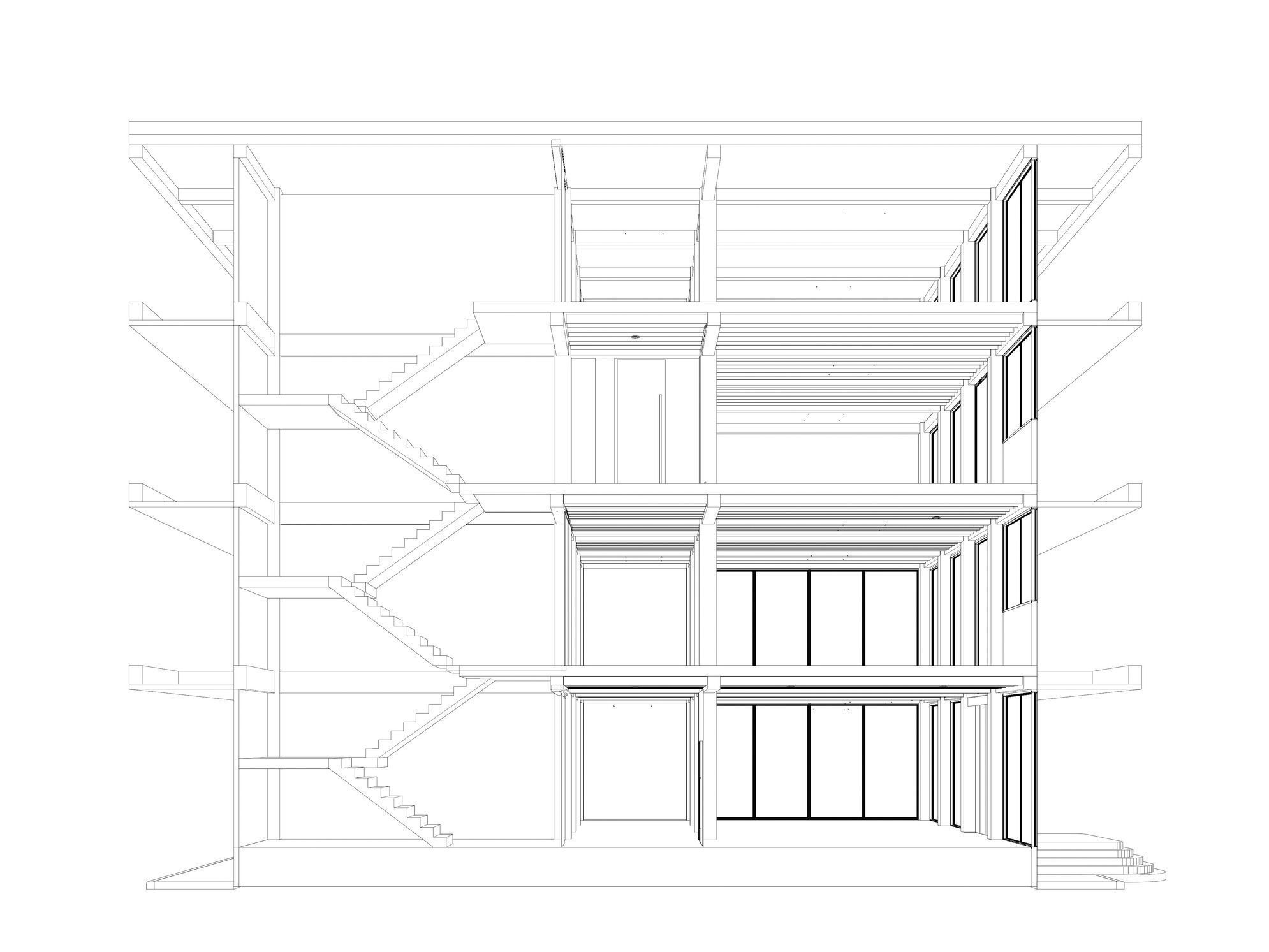 Office building in section cut 24ZZ35 3D model_5