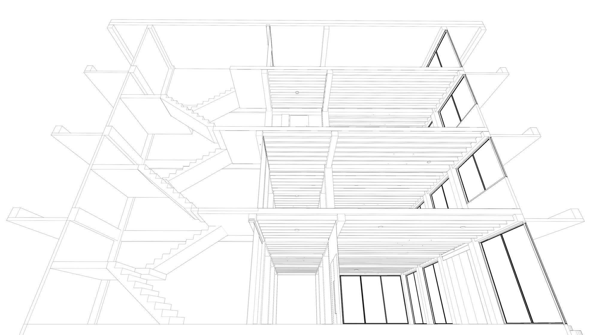 Office building in section cut 24ZZ35 3D model_9
