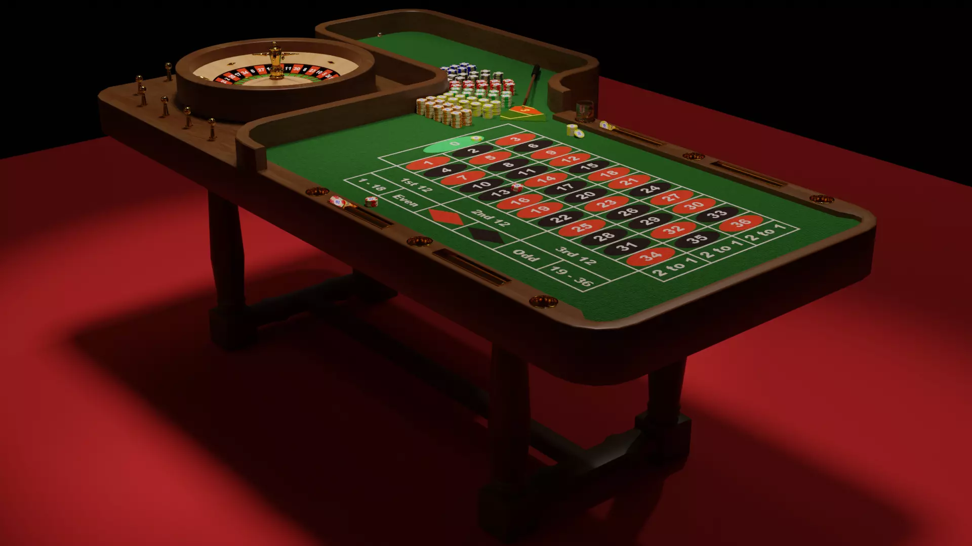 Roulette Table 3D model_0