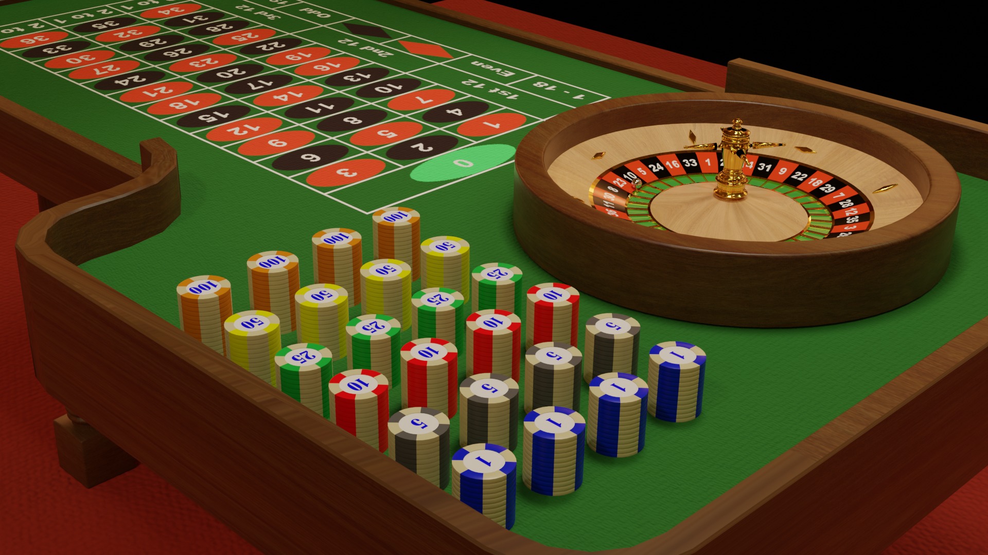 Roulette Table 3D model_3