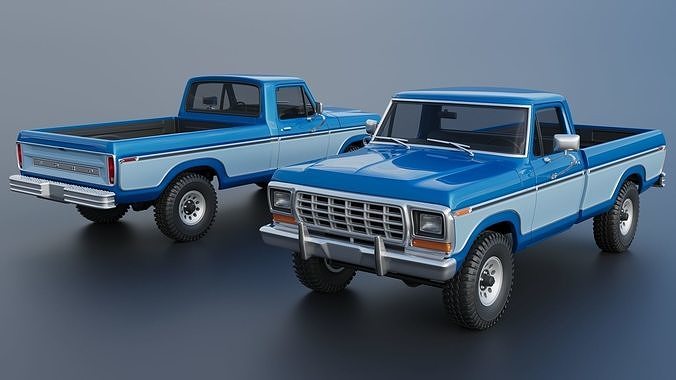 Pickup Truck F-150 1979 3D print model 2