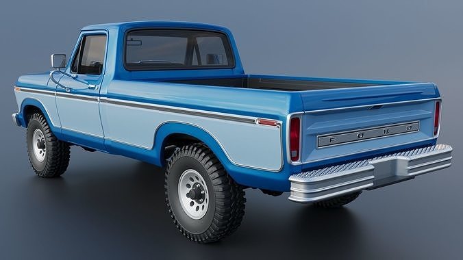 Pickup Truck F-150 1979 3D print model 5