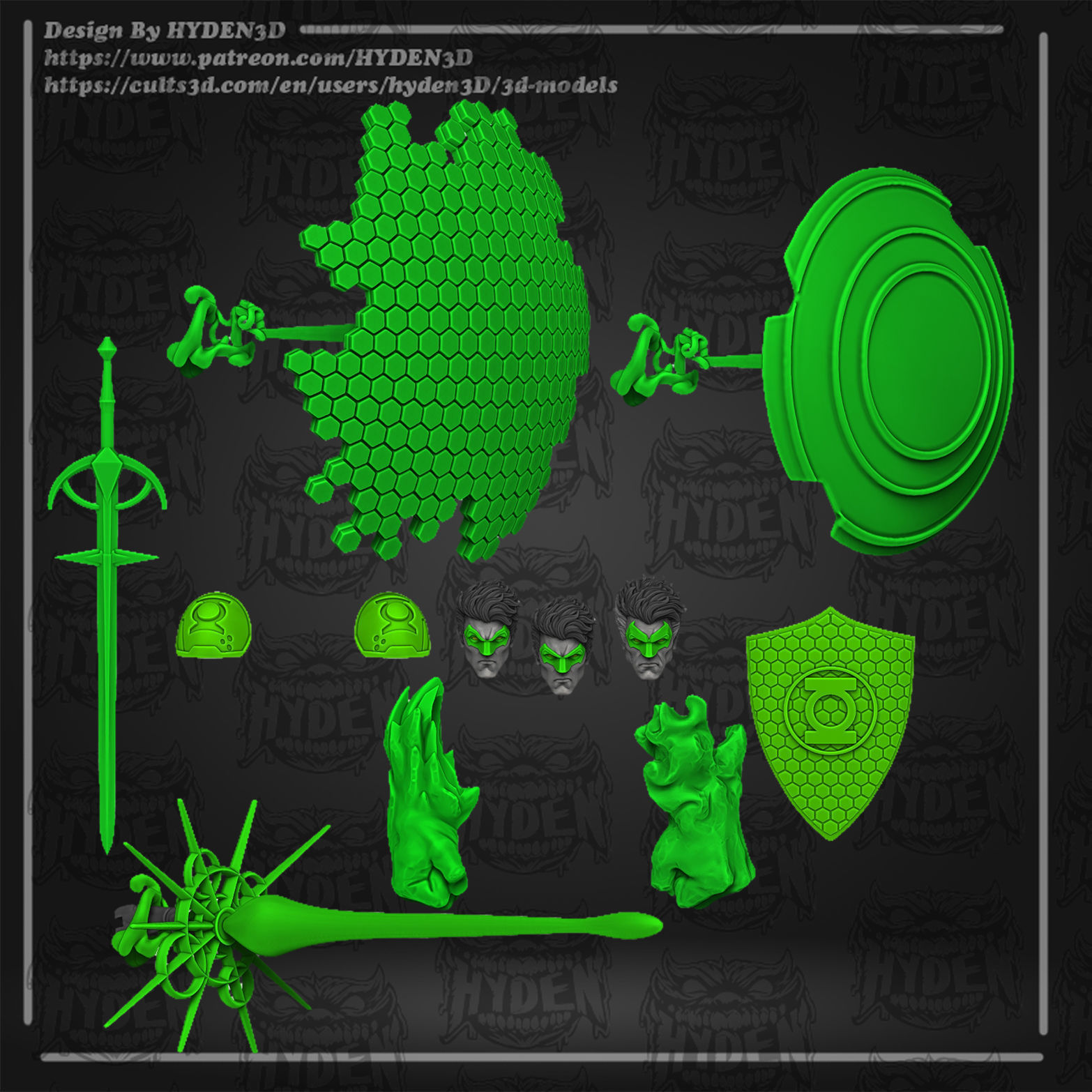 green lantern  3D print model_1