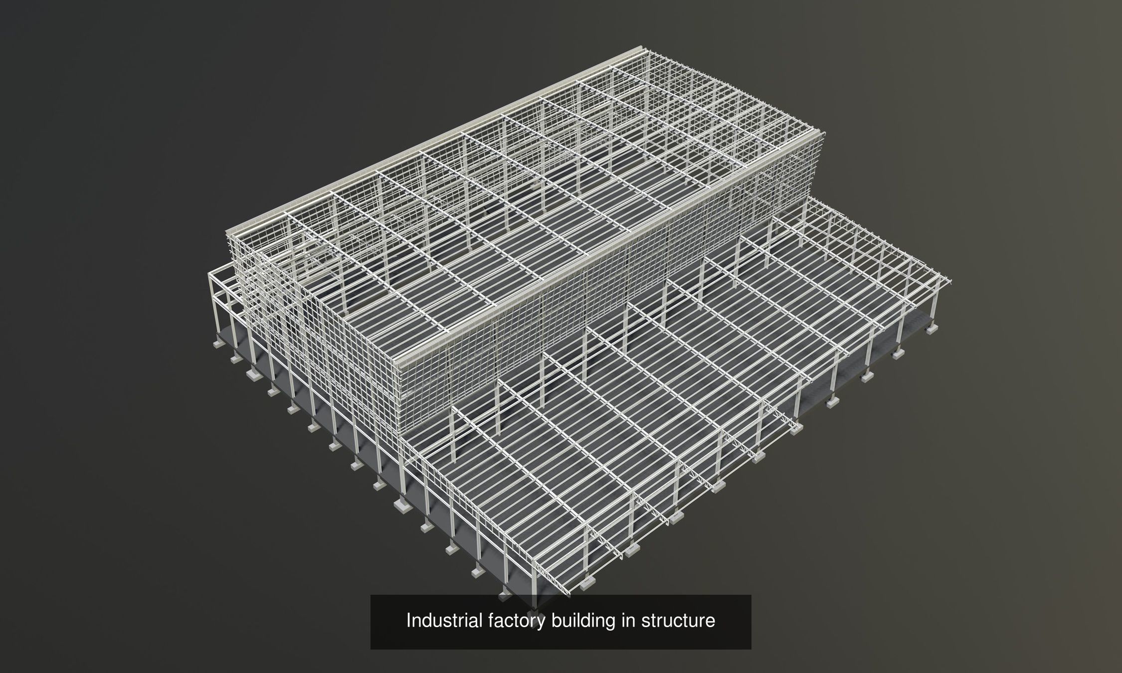 Factory buildings in structure 3D Model Collection_1