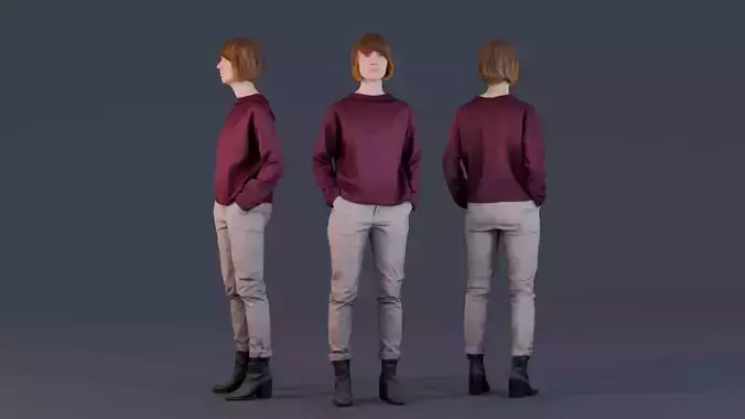 Plum Presence in Casual Elegance 3D model