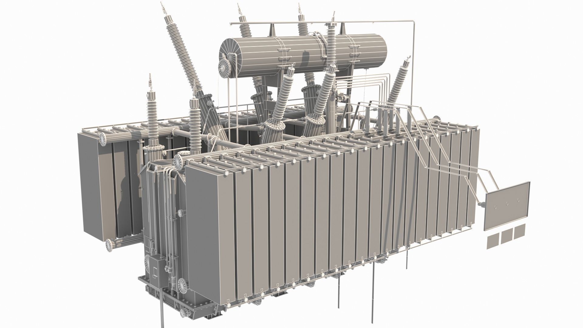 High Voltage Transformer 3D model_11