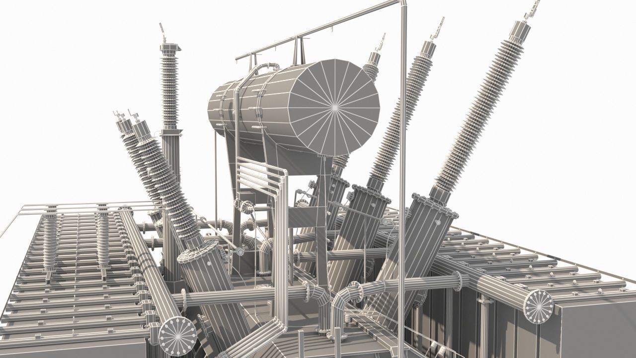 High Voltage Transformer 3D model_13