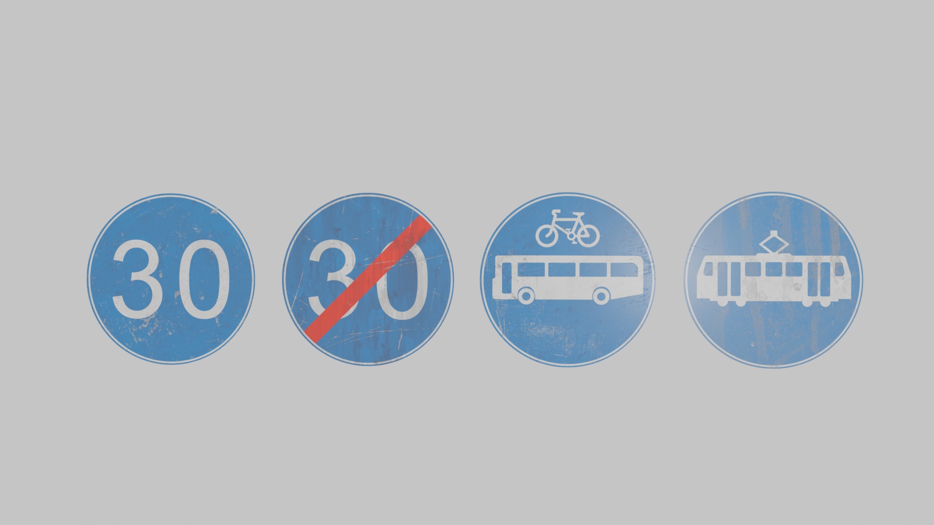 UK Traffic Signs - Positive Instruction Signs Low-poly 3D model_5