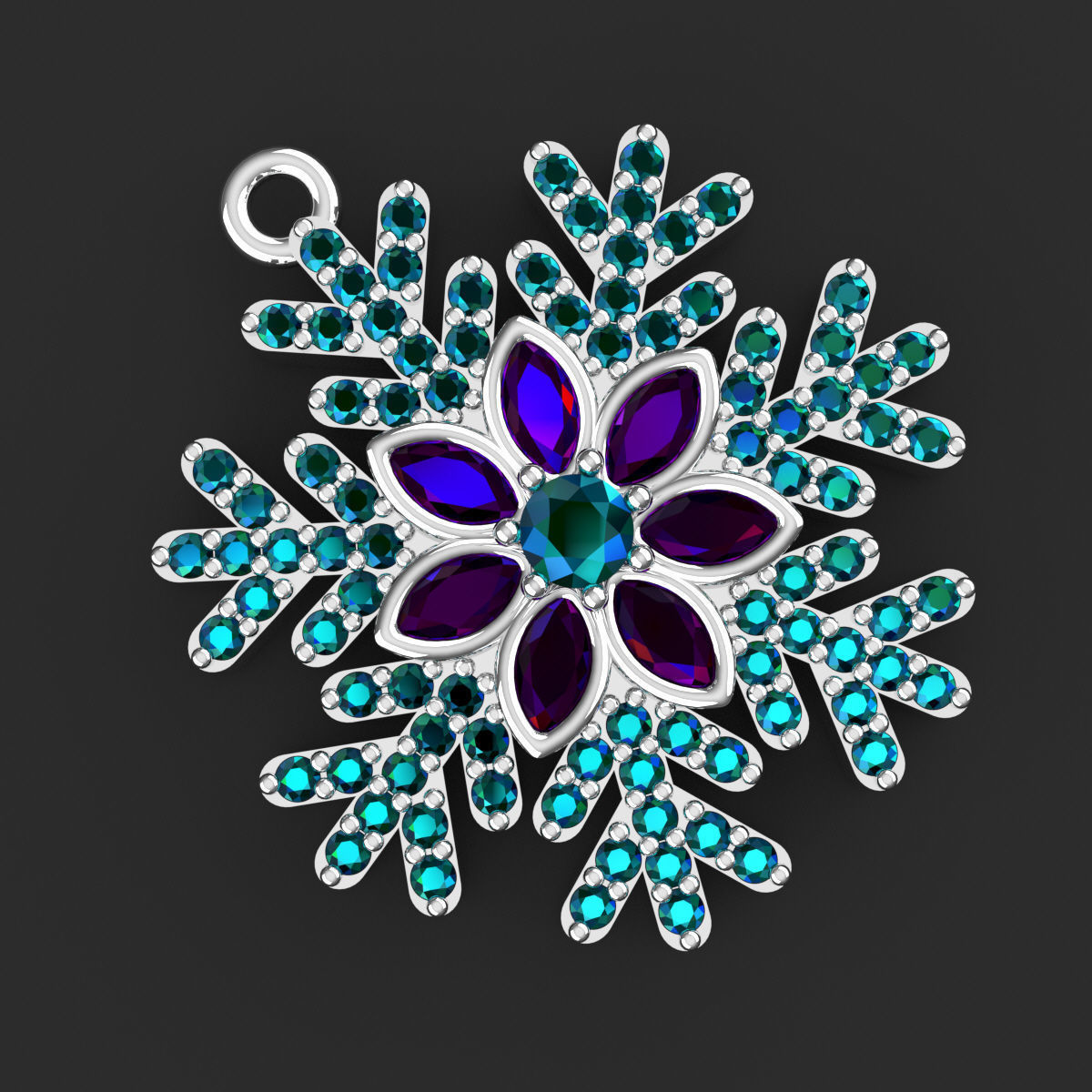 Snowflakes Pendant 3D print model_2