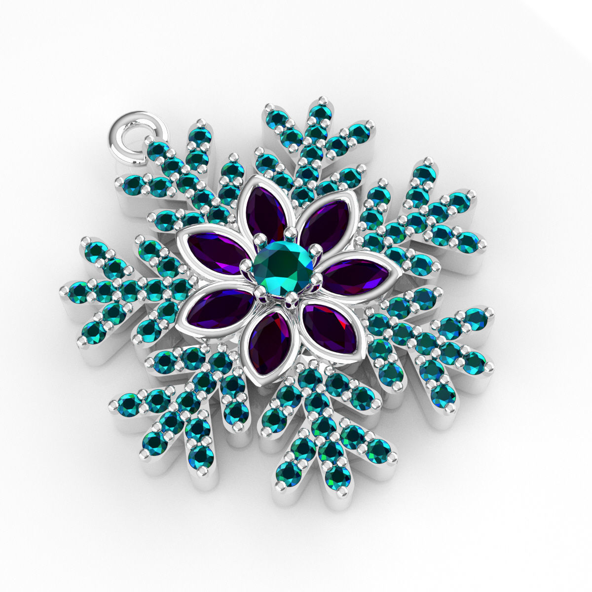 Snowflakes Pendant 3D print model_1