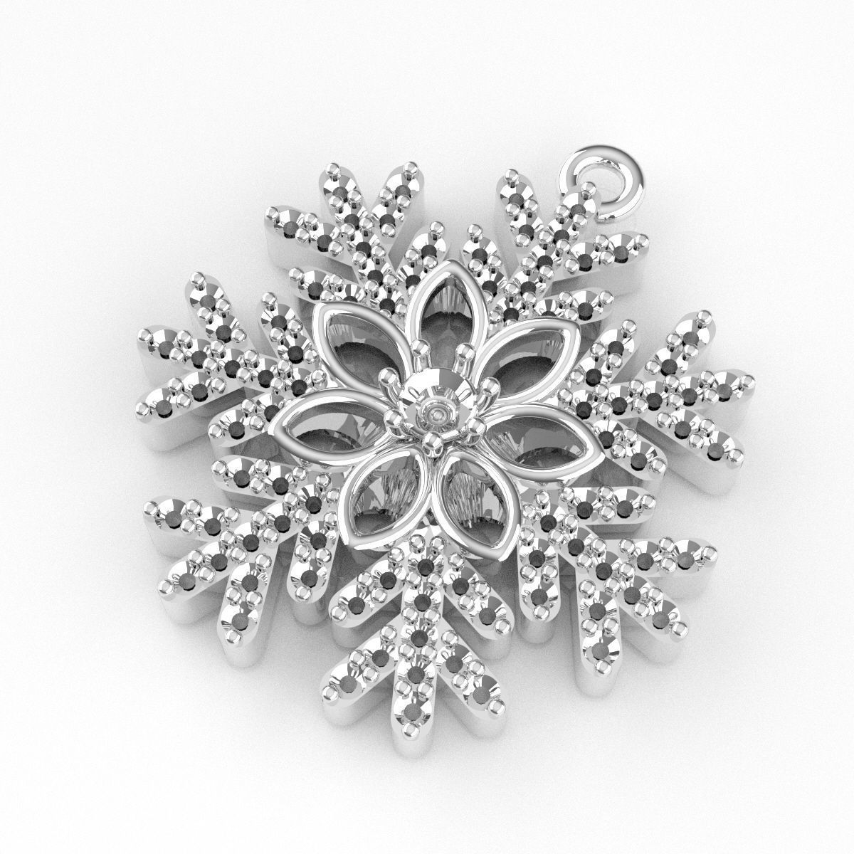 Snowflakes Pendant 3D print model_6