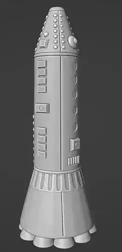 Retro Sci-Fi Rocket Only Model