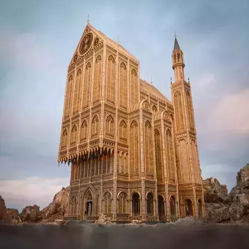 GOTHIC MODULAR BUILDING 7 Low-poly 3D model