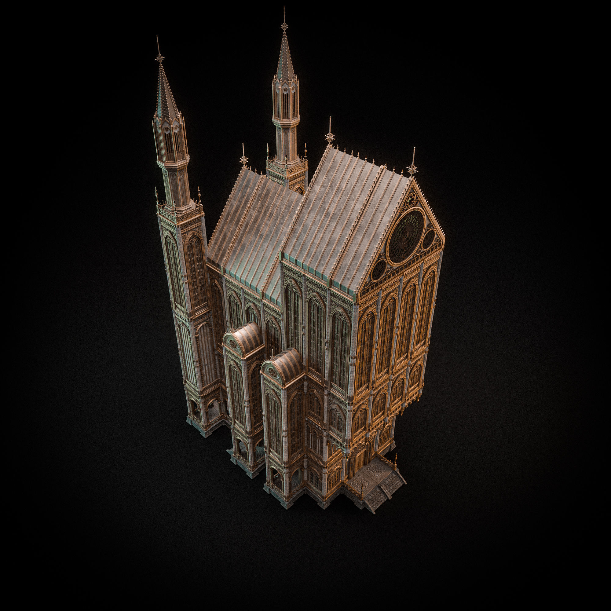 GOTHIC MODULAR BUILDING 7 Low-poly 3D model_13