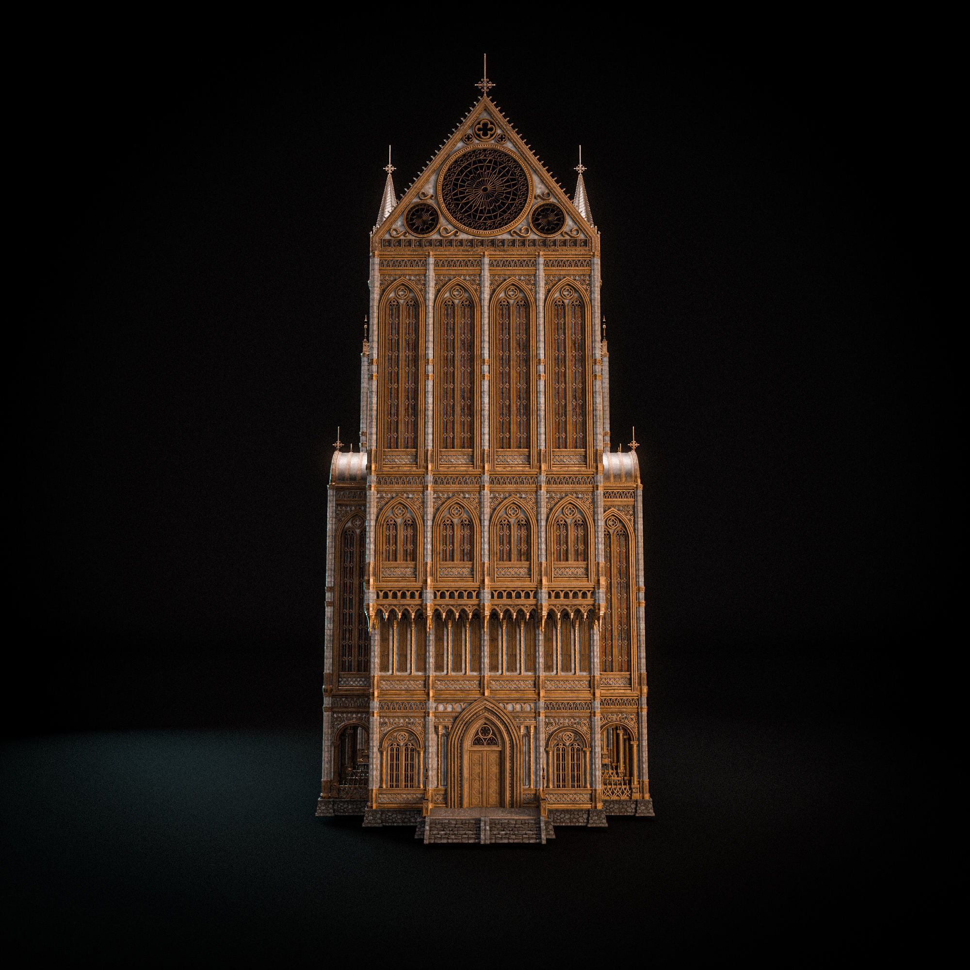 GOTHIC MODULAR BUILDING 7 Low-poly 3D model_5