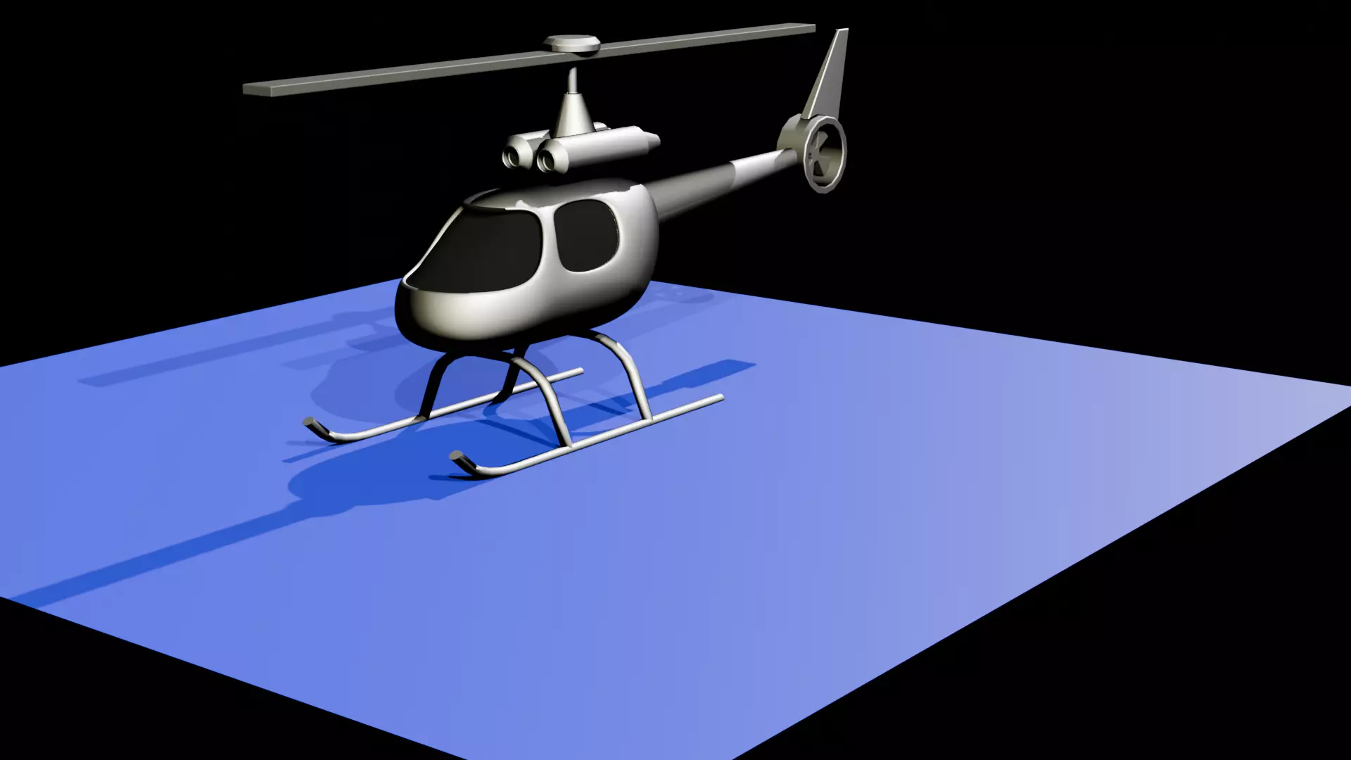 Animated helicopter made in blender Low-poly 3D model_0