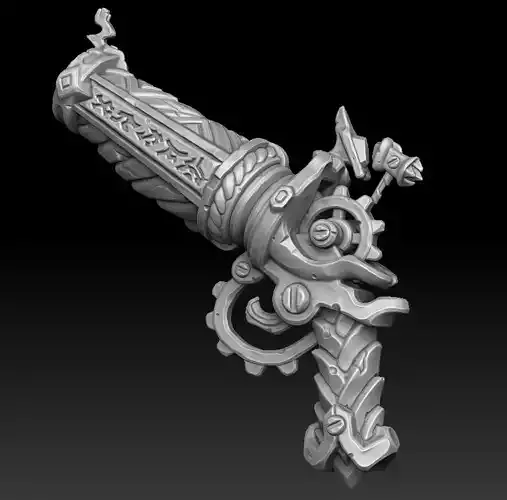 Fantasy dwarf pistol 3d print 3D print model