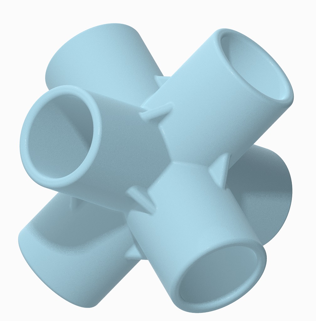 PVC 6 Way Fitting Pack 3D print model_2