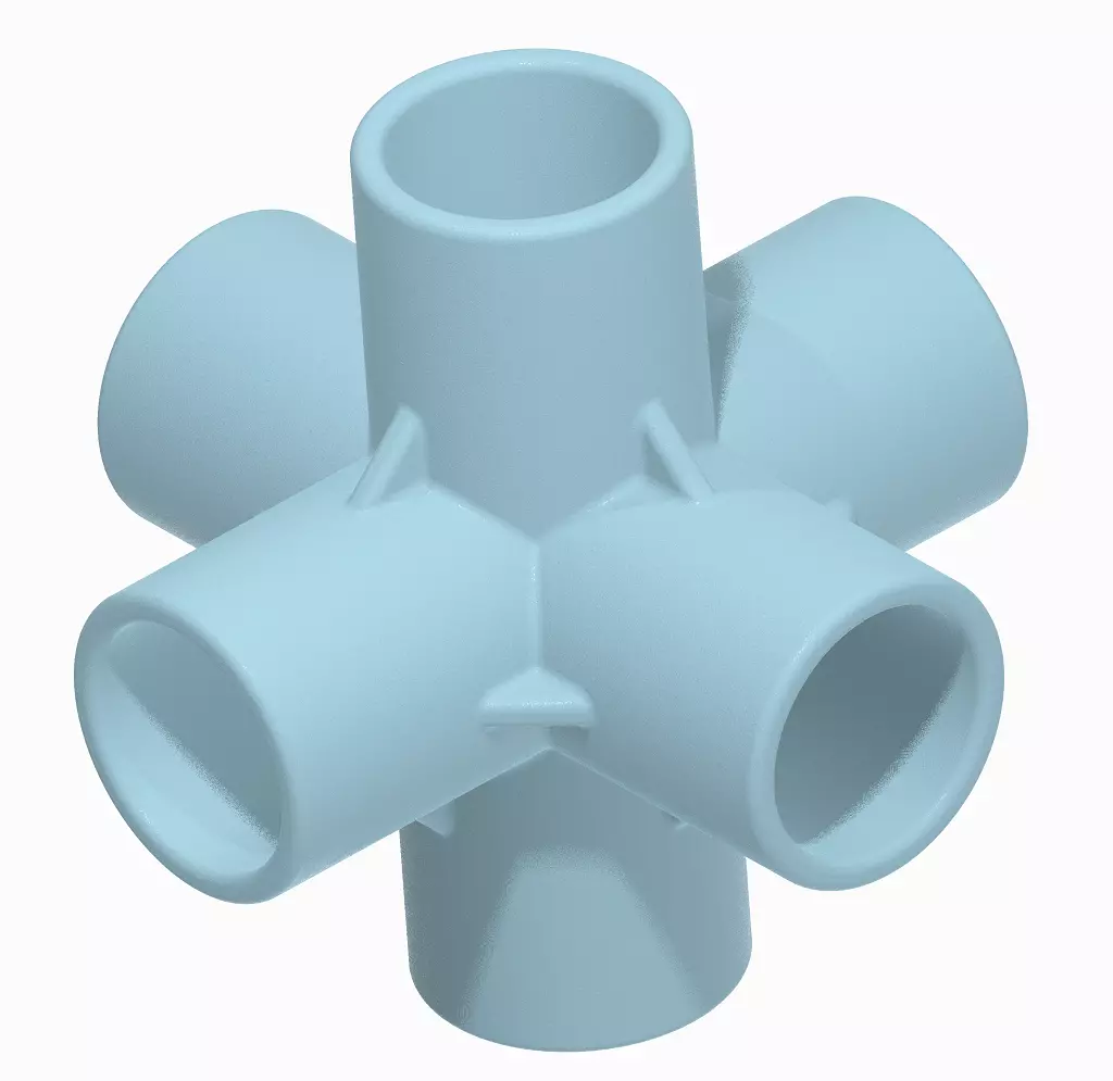 PVC 6 Way Fitting Pack 3D print model_0