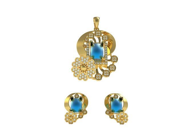 Diamond Pendant Set 26 3D print model