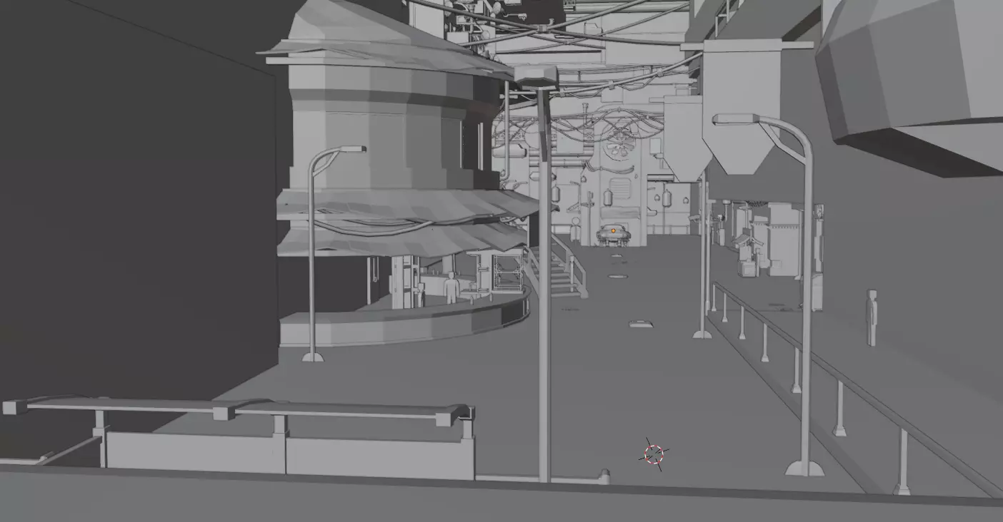 Cyberpunk City and Ford Mustang 3D model