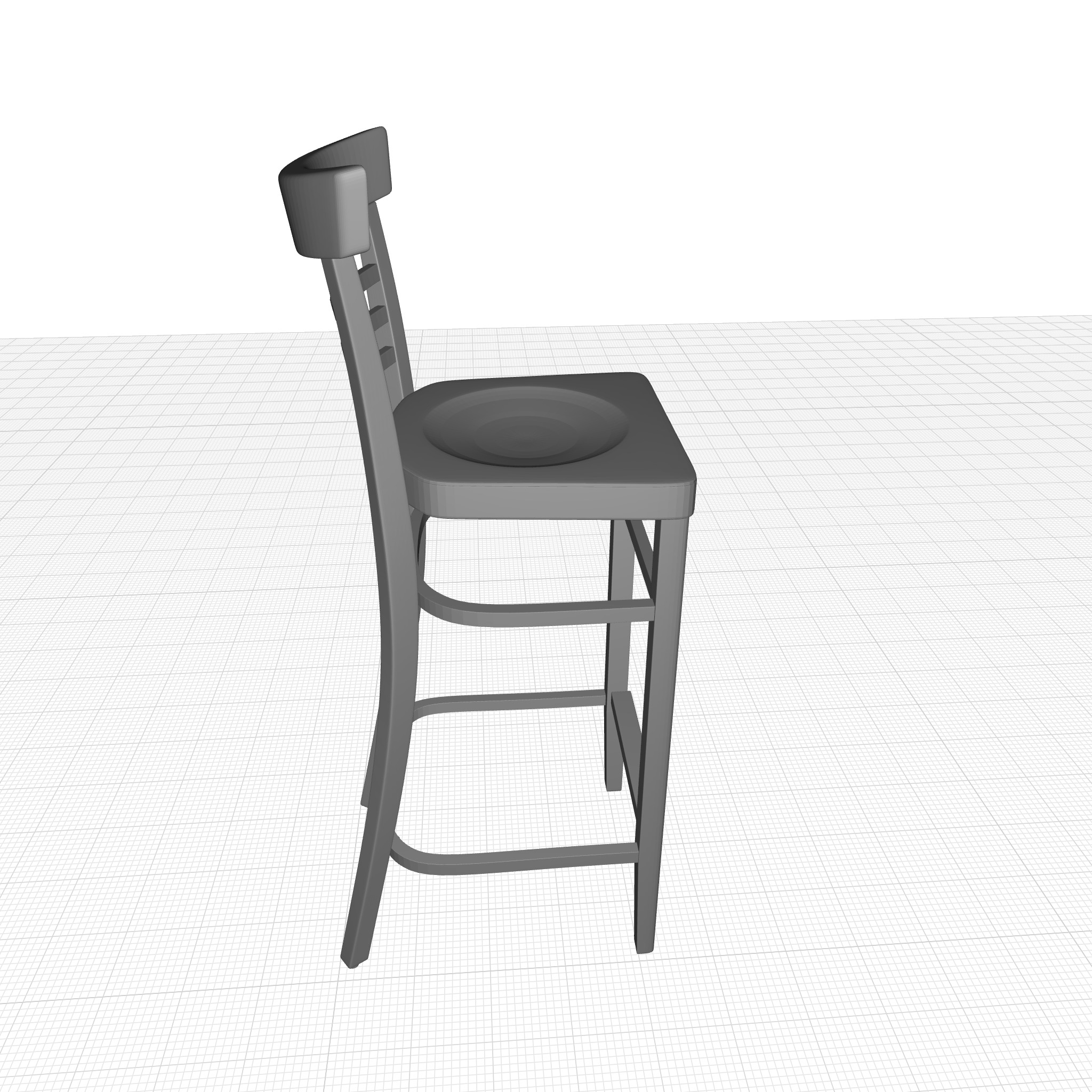 Dark Walnut Giulia Bar Stool 3D model_3