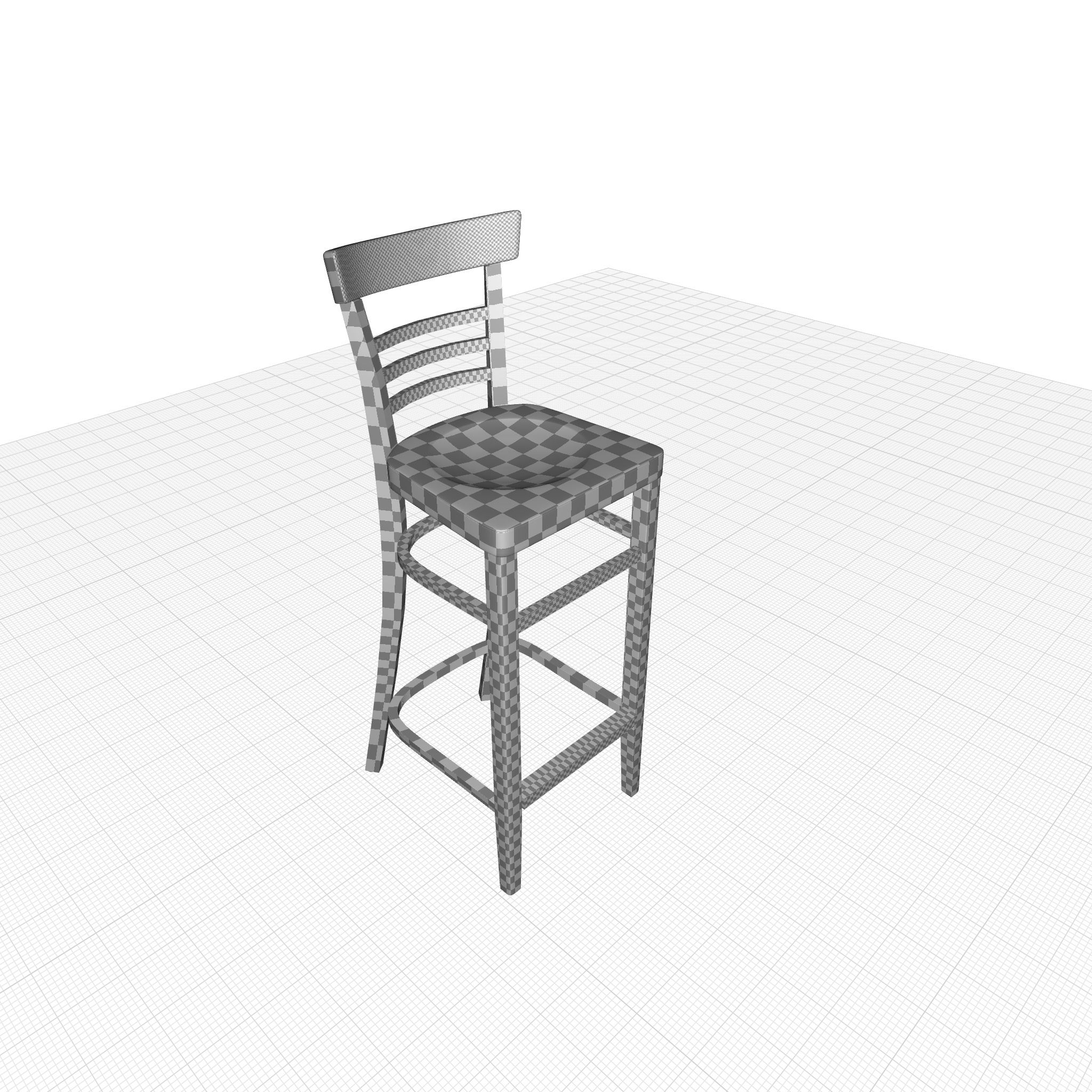 Dark Walnut Giulia Bar Stool 3D model_2