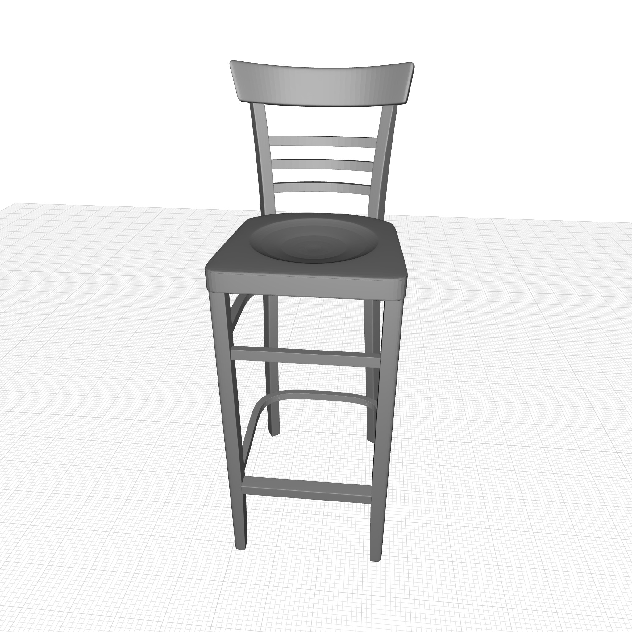 Dark Walnut Giulia Bar Stool 3D model_6