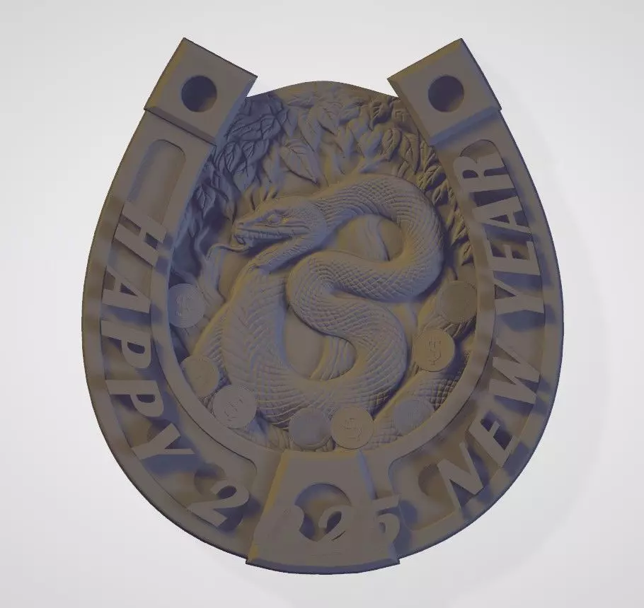 Snake is a symbol of the next new year 2025 for good luck 3D print model_0