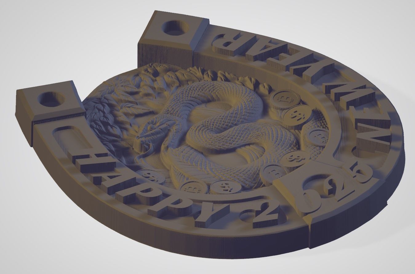 Snake is a symbol of the next new year 2025 for good luck 3D print model_2