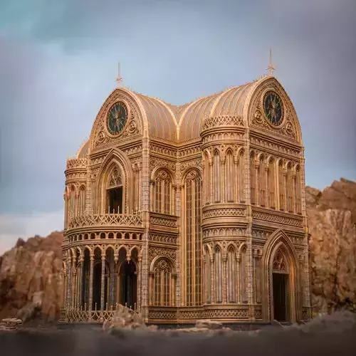 GOTHIC MODULAR BUILDING 8 Low-poly 3D model