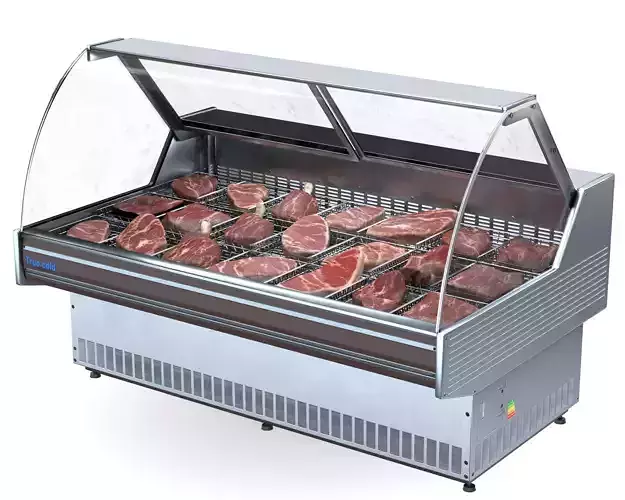 Meat commercial Display Refrigerator  Low-poly 3D model