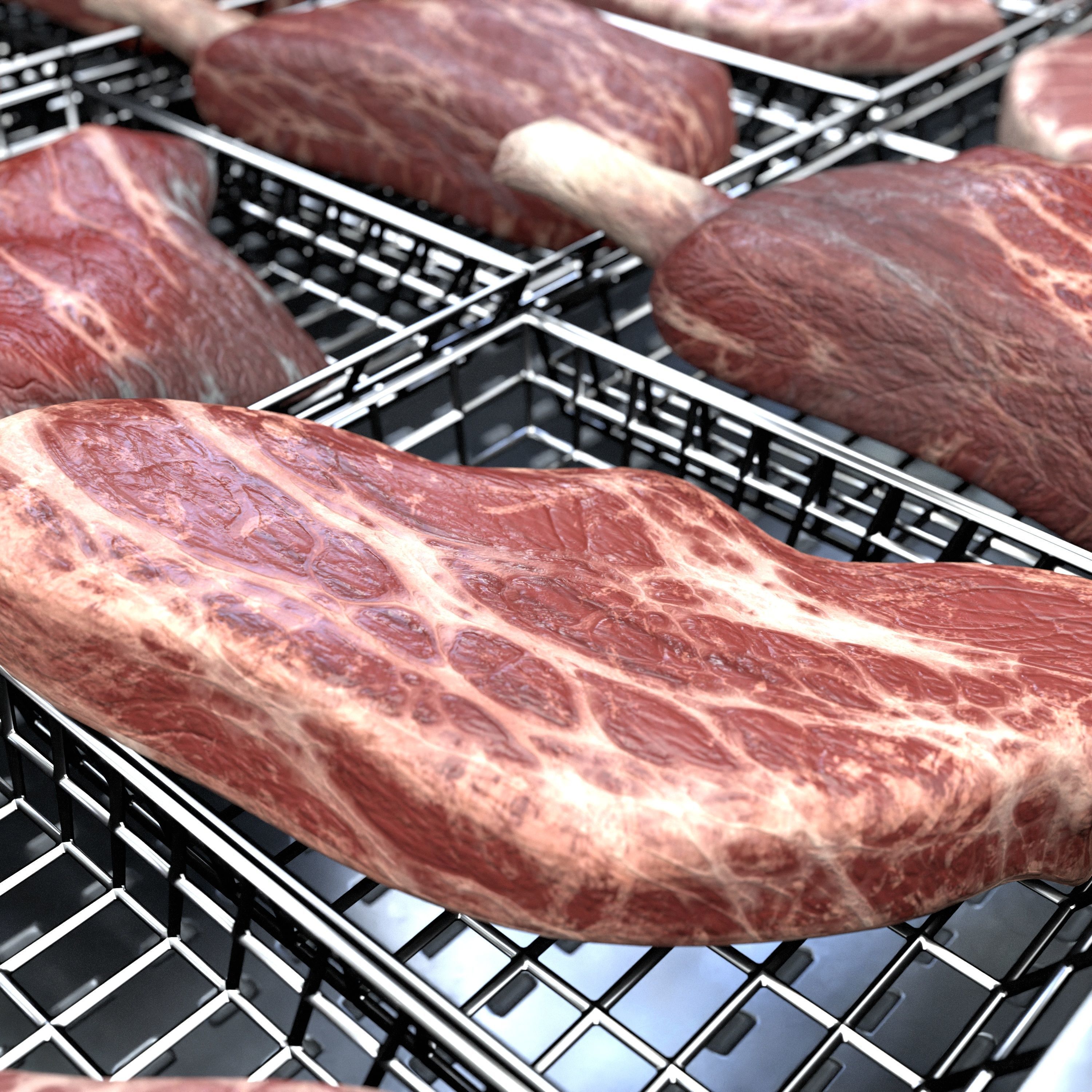 Meat commercial Display Refrigerator  Low-poly 3D model_2