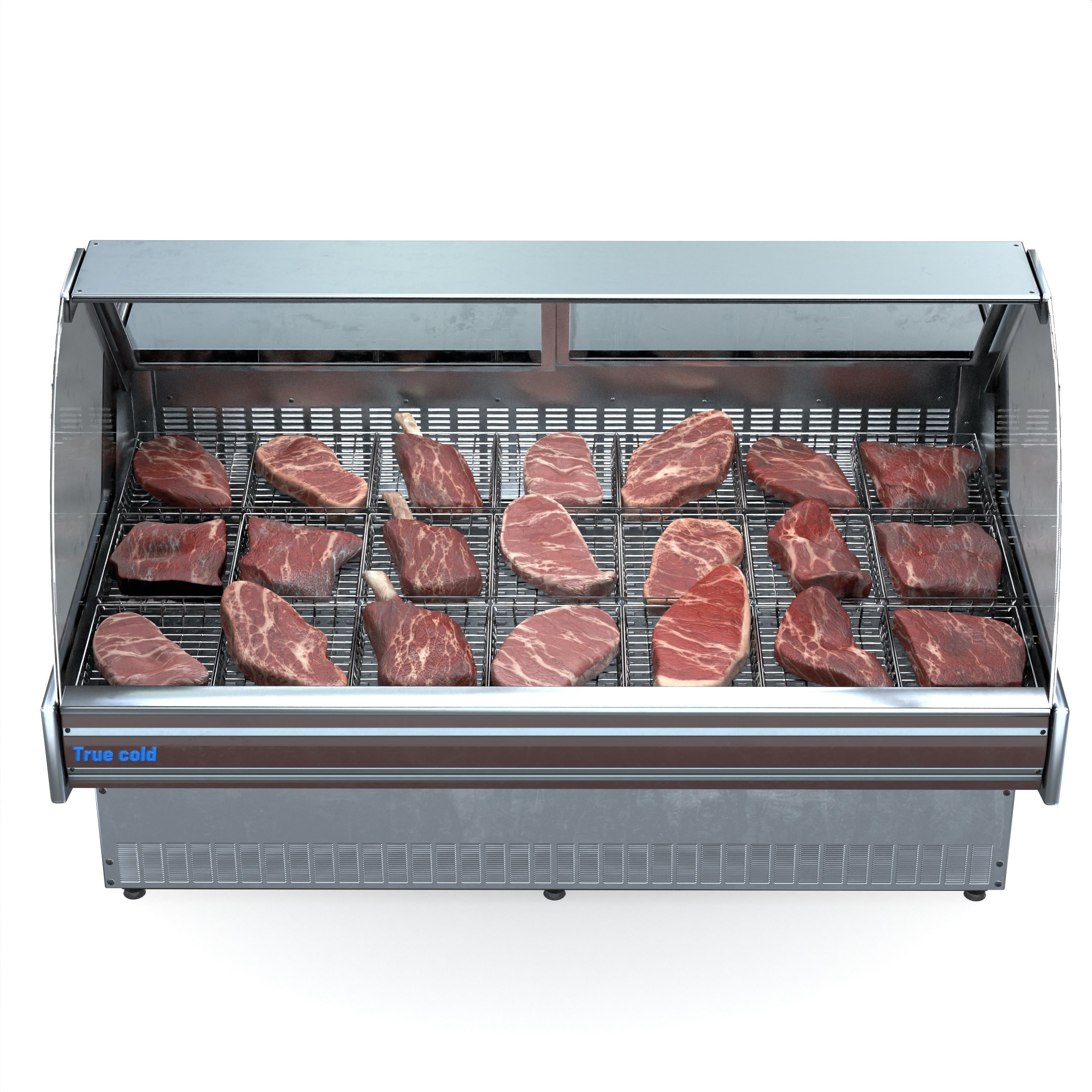 Meat commercial Display Refrigerator  Low-poly 3D model_4