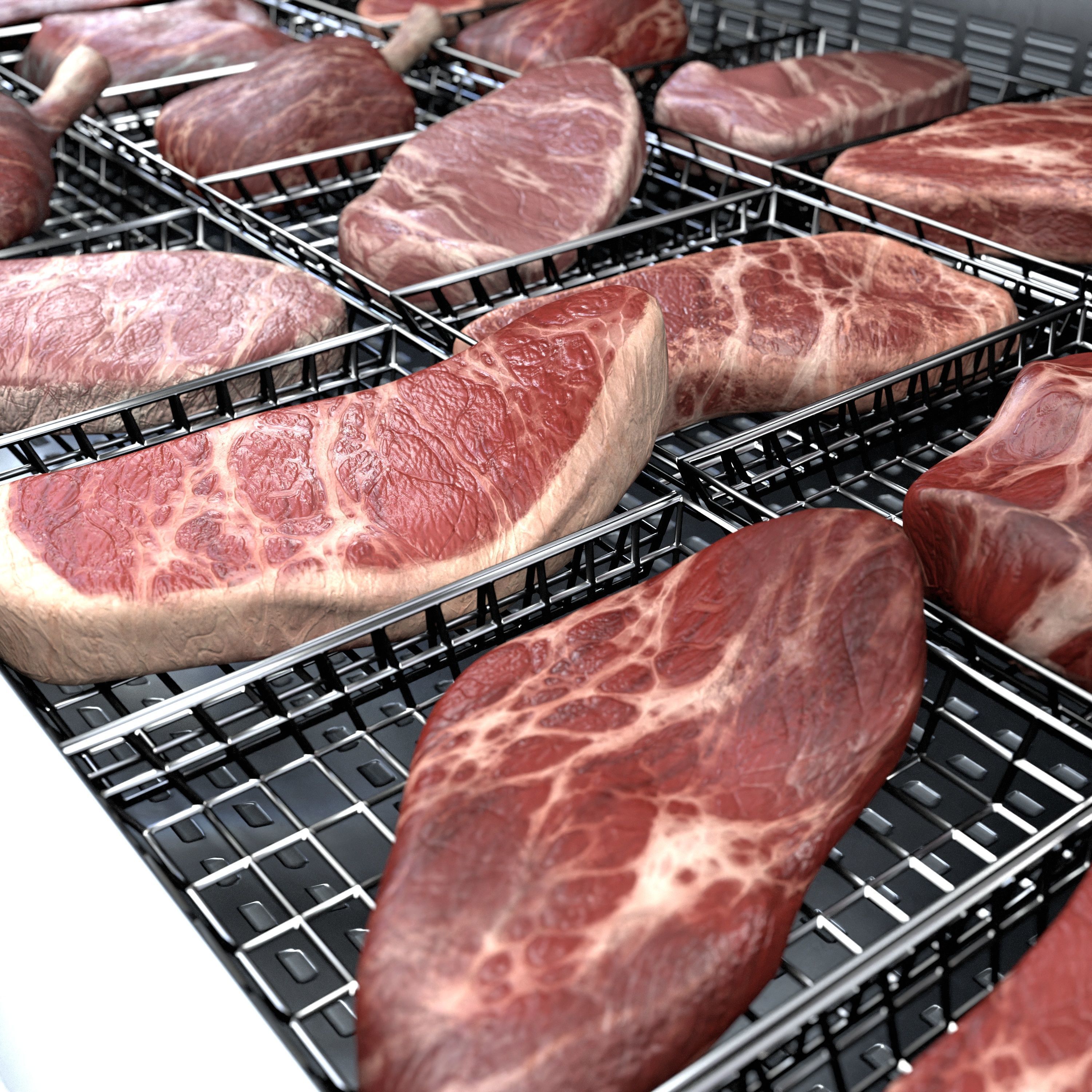 Meat commercial Display Refrigerator  Low-poly 3D model_1