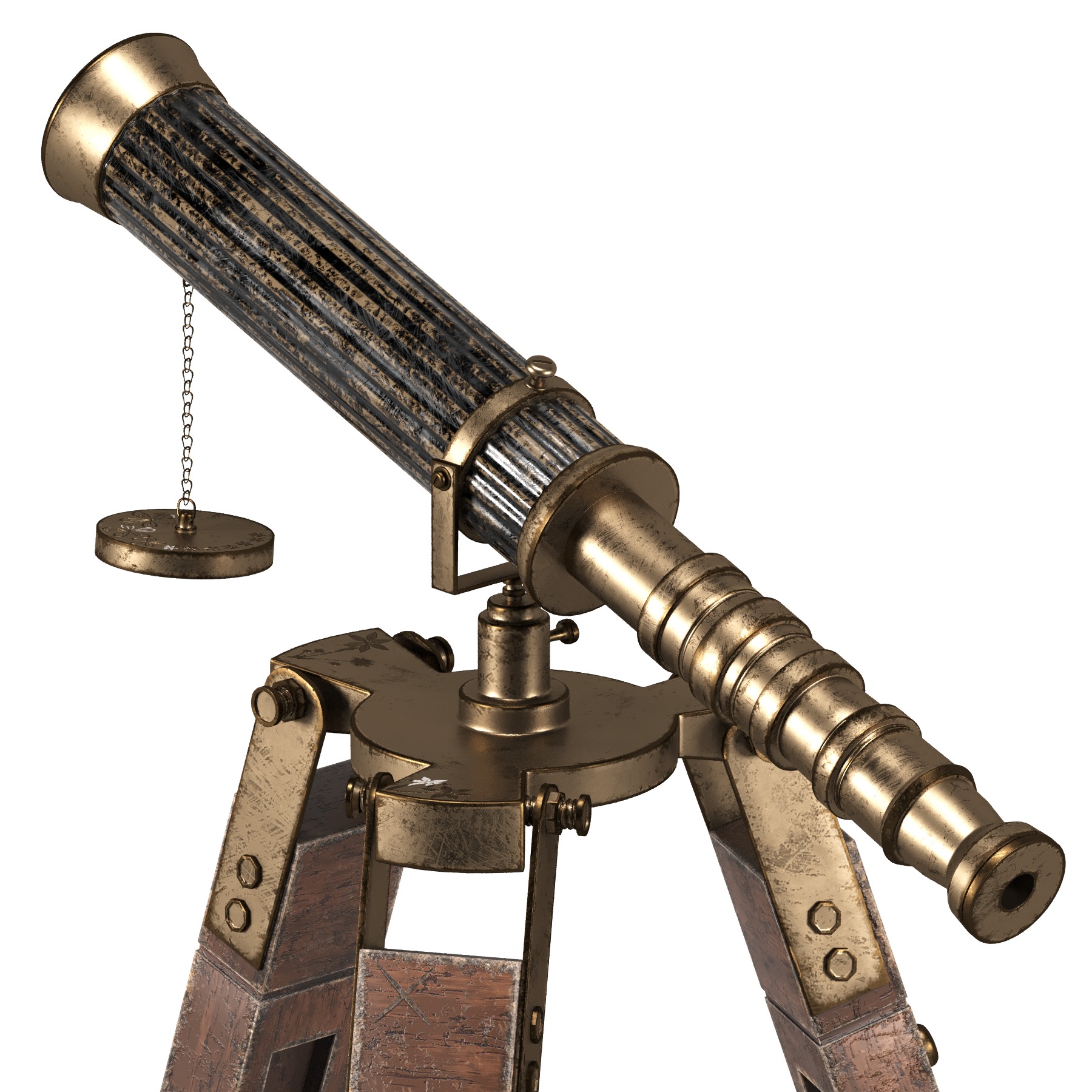 antique telescope 02 3D model_58