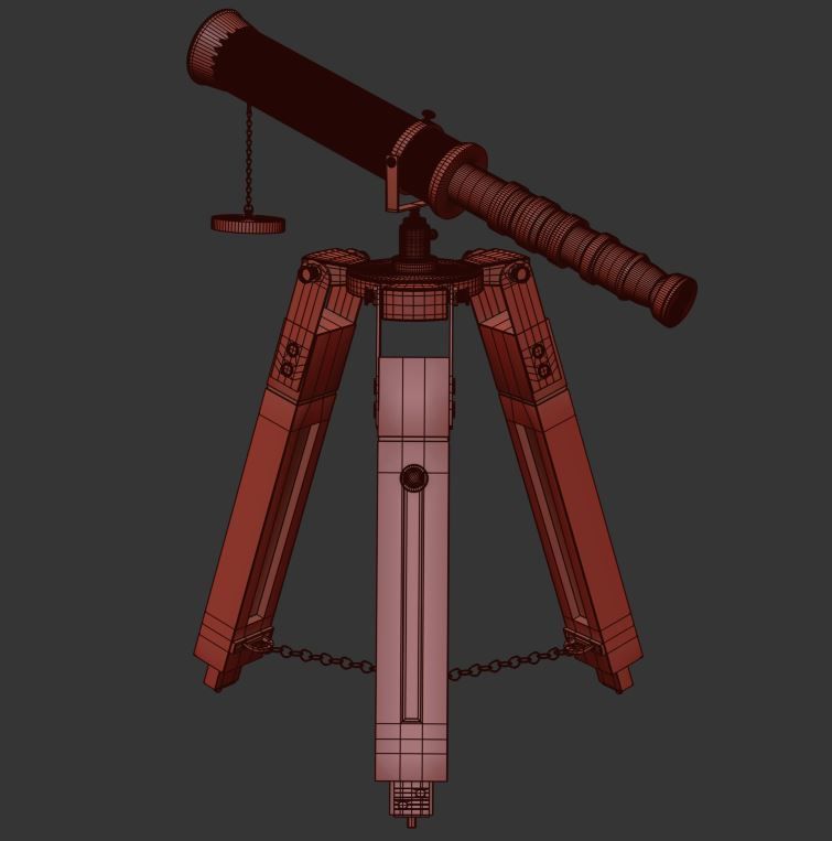 antique telescope 02 3D model_46