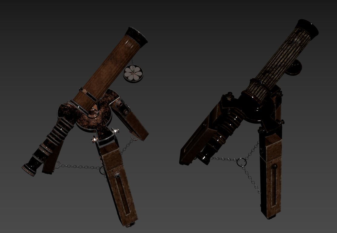antique telescope 02 3D model_22