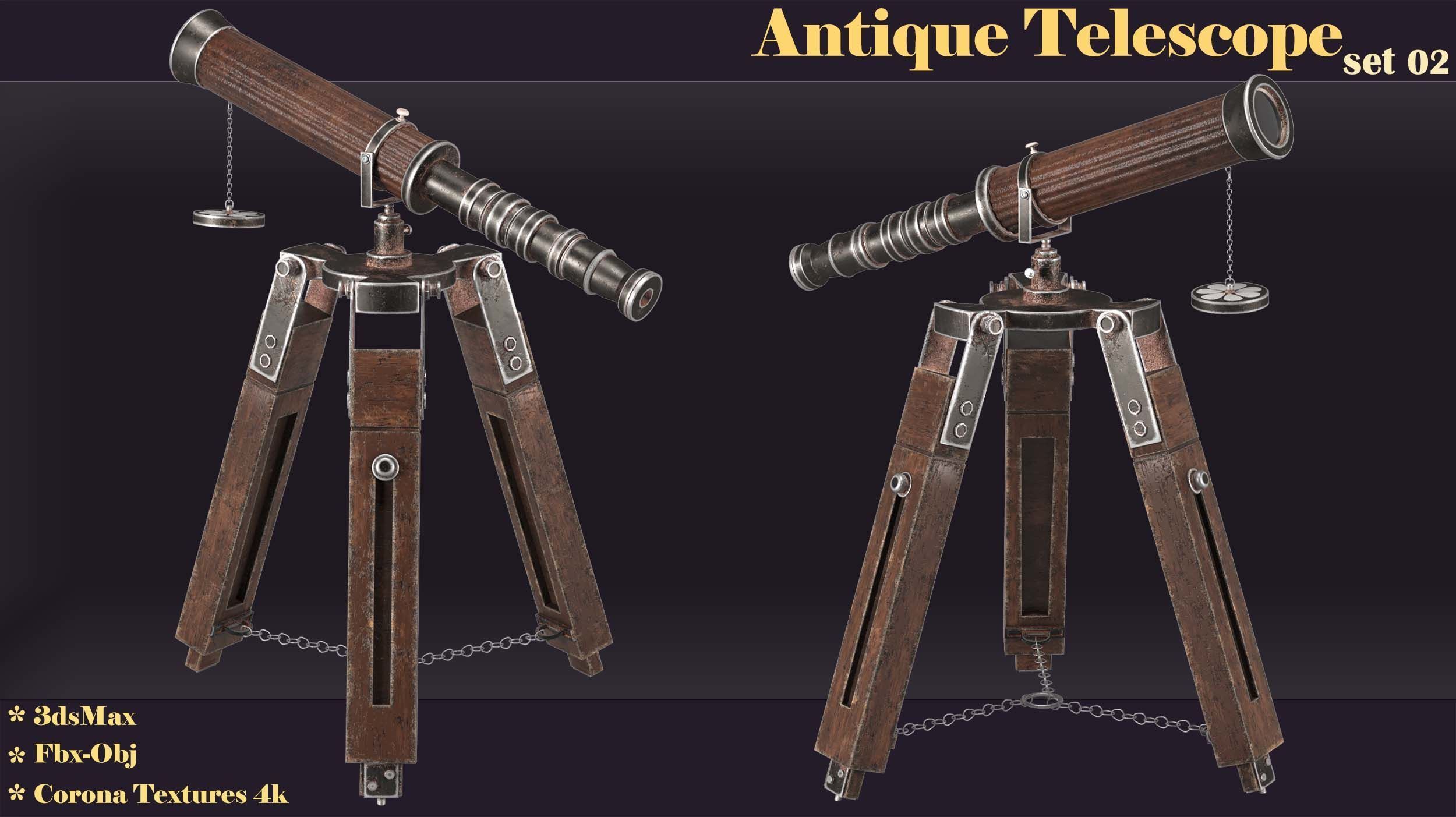 antique telescope 02 3D model_19