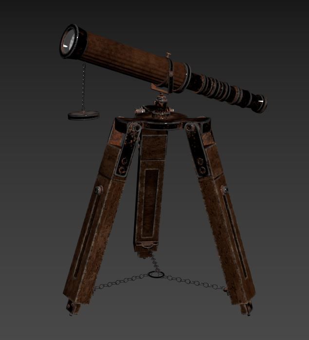 antique telescope 02 3D model_29