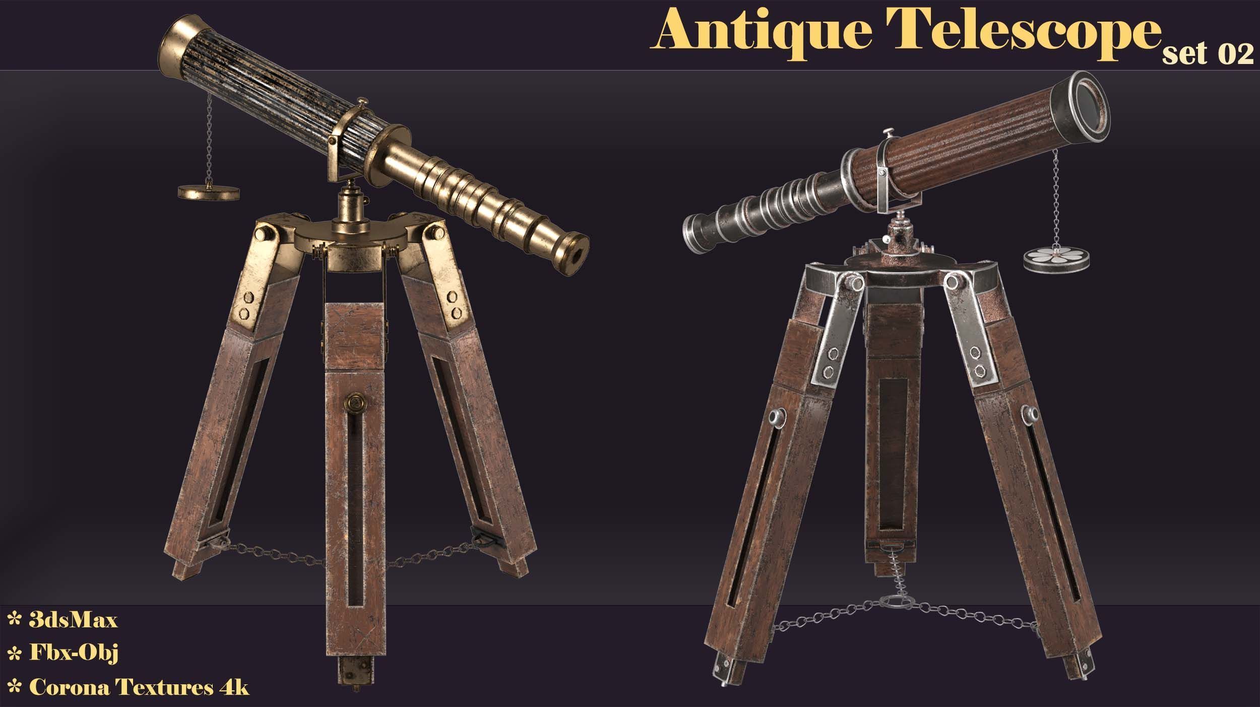 antique telescope 02 3D model_13