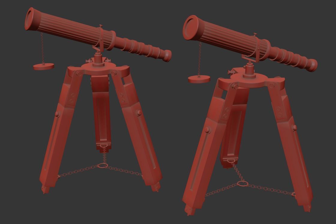 antique telescope 02 3D model_34