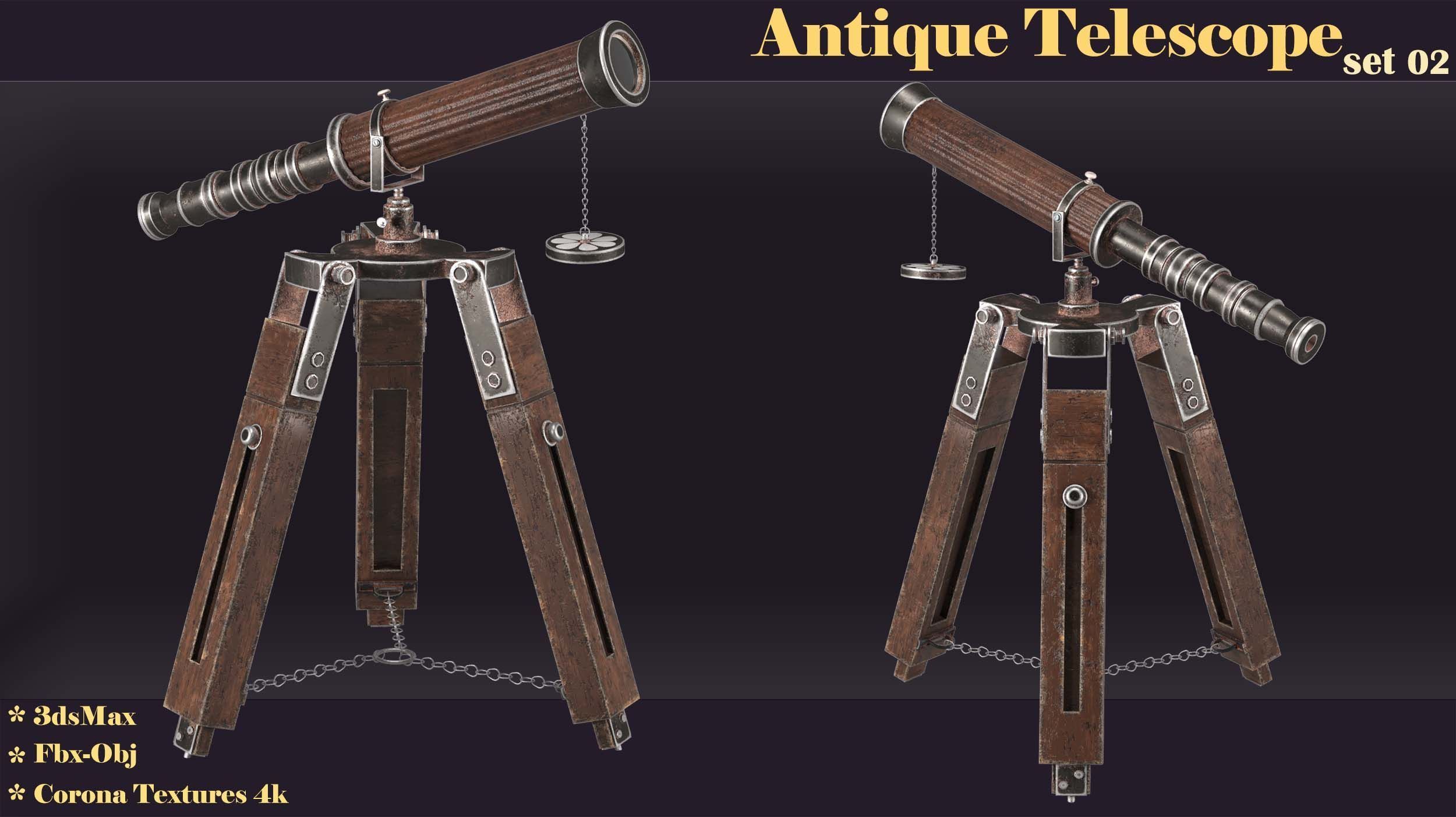 antique telescope 02 3D model_21